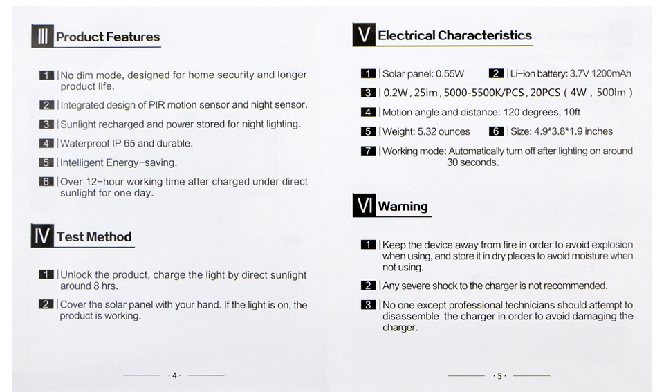 20 led Outdoor Solar Sensor LED Light PIR Motion Sensor solar lamp Detection Range With Dusk to Dawn Dark Security light