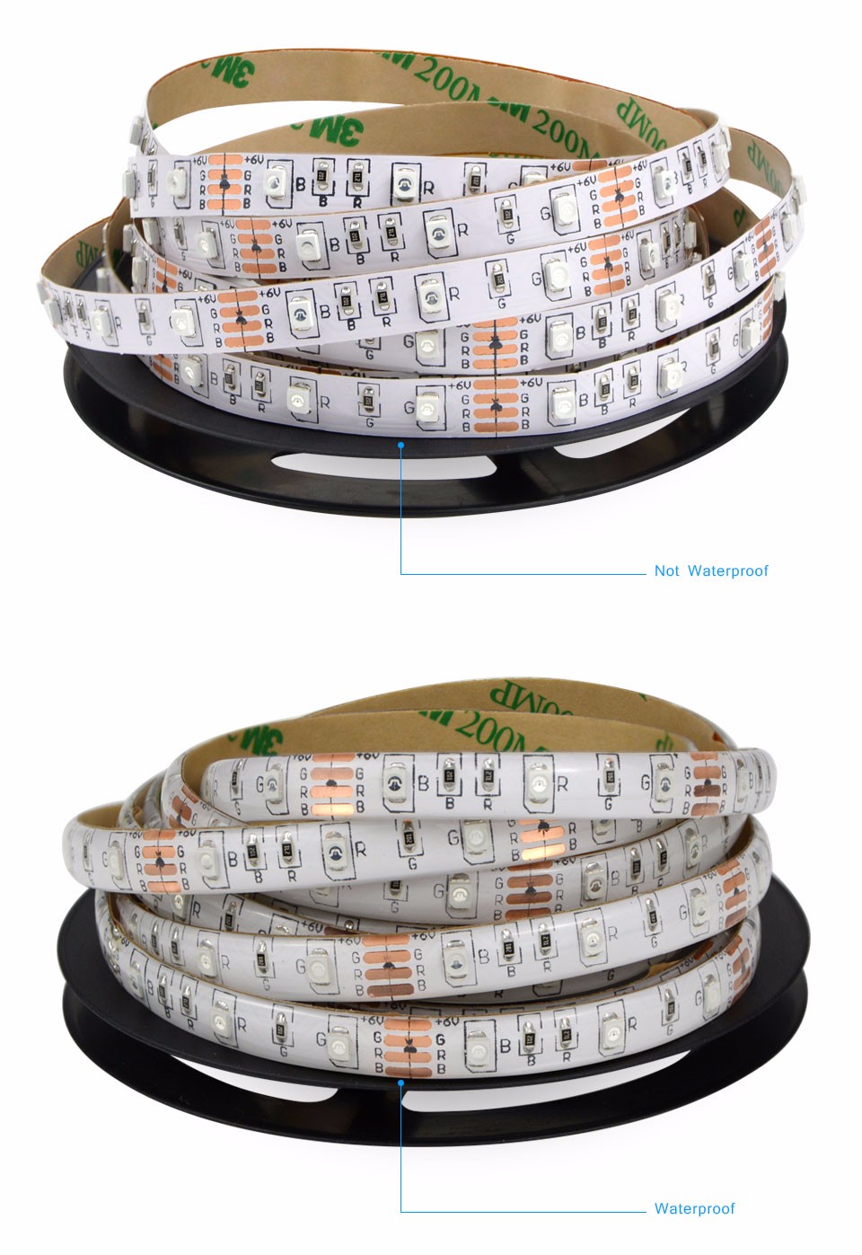 1set LED night light DC 5V 50cm 1m 2m RGB USB LED Strip light IP20 IP 65 Waterproof 3528 SMD 60LEDs m with 24Key RF Controller