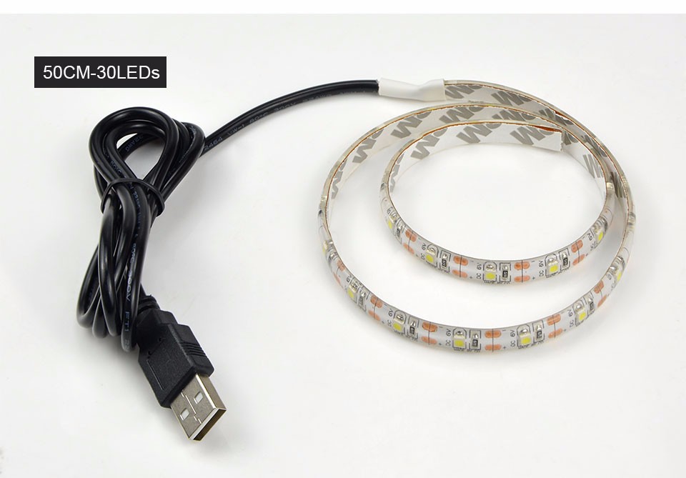 3528 SMD 50CM 1M 2M IP65 IP20 DC 5V USB power LED Strip light RGB White Warm White For TV Backgroud Lighting Indoor Home