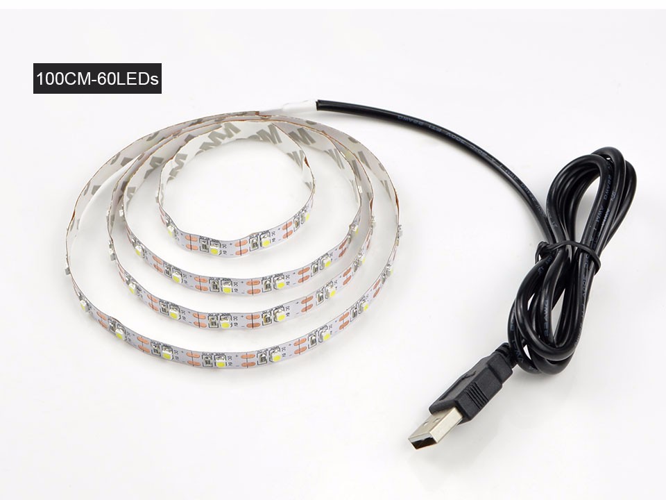 DIY DC5V Power Supply 3528 SMD USB LED Strip light Ribbon String 50CM 1M 2M 3M 4M 5M For TV Background lighting Decor lamp Tape