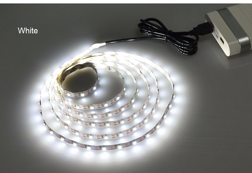 DC 5V USB LED Strip light 24Keys RGB remote control White warm white USB chager tape lamp 1m 2m TV Background home lighting