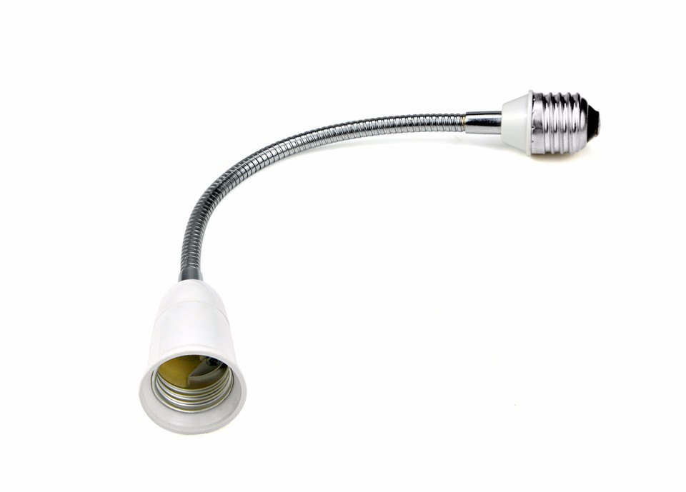 AMENTE 1Pcs E27 to E27 35cm LED light Bulb lamp Holder Converters Adapter Flexible Length Extend Socket Base Type Extension