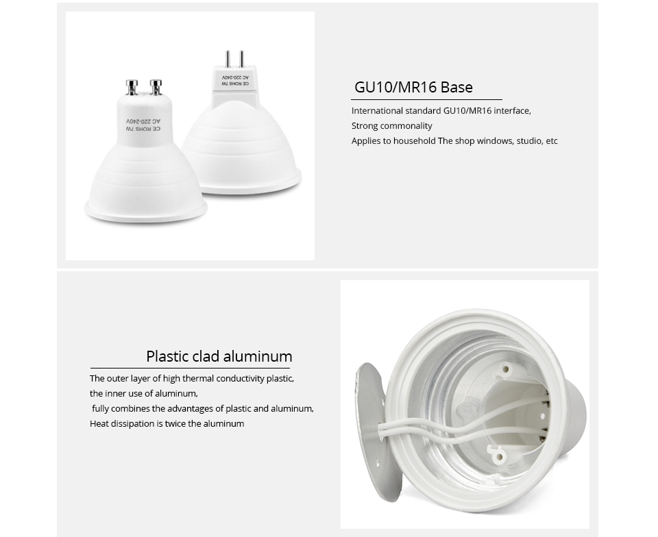 GU5.3 GU10 MR16 220V LED spotlight 3W 4W 5W 7W LED light Lamp LED bulb Downlight ceiling light Lamparas Warm white Lamp