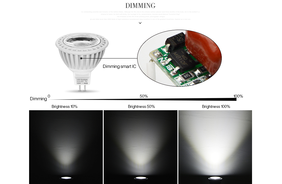 6Pcs Dimmable AC DC 12V 3W 5W 7W LED spotlight Aluminum COB LED light LED bulb LED lamp Spot lighting