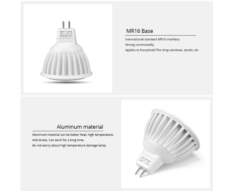 Dimmable AC DC 12V MR16 COB LED spotlight 3W 5W 7W LED light LED bulb LED lamp Indoor lighting Spot light Aluminum cooling