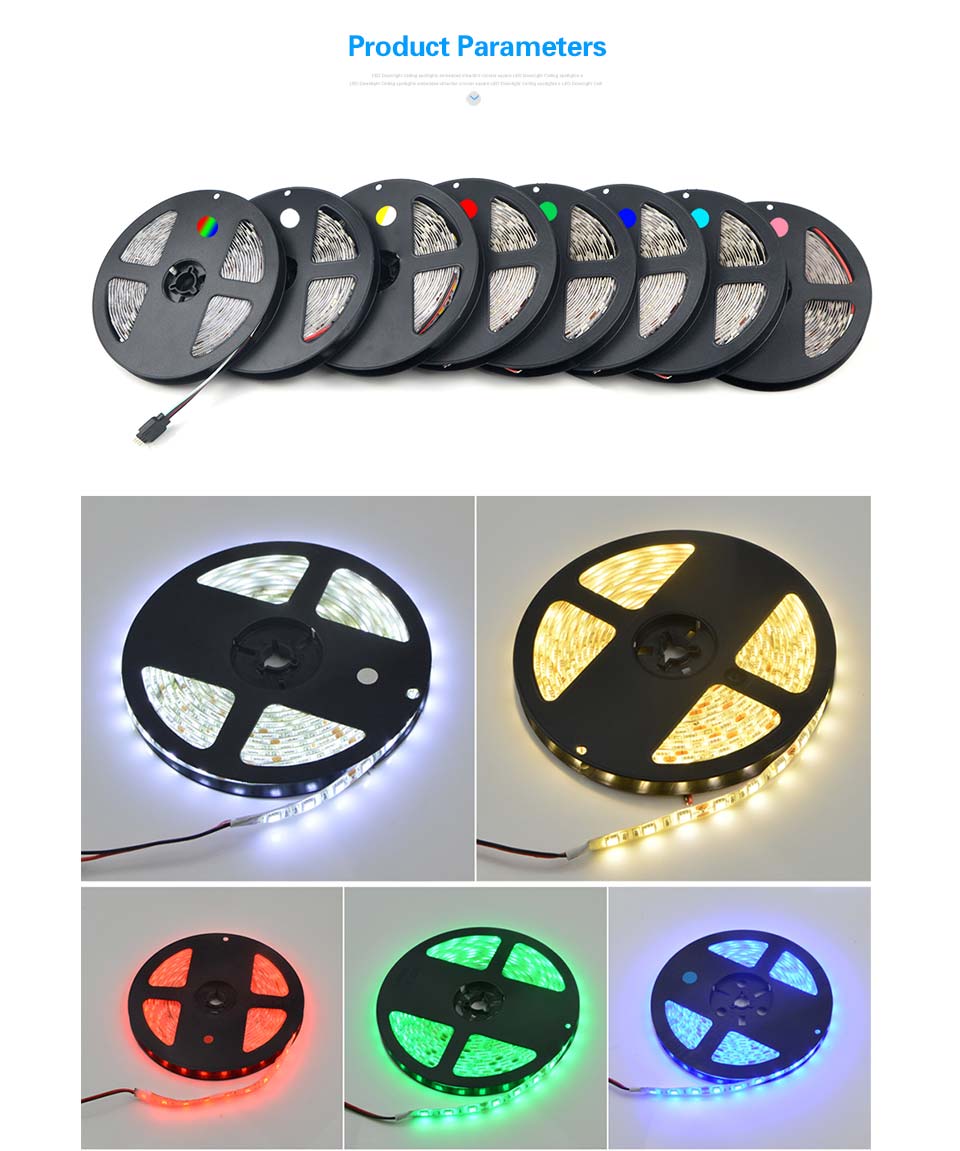 IP20 IP65 Waterproof DC 12V 5050 SMD LED Strip Light RGB LED Light ribbon tape lamp Home string indoor outdoor lighting