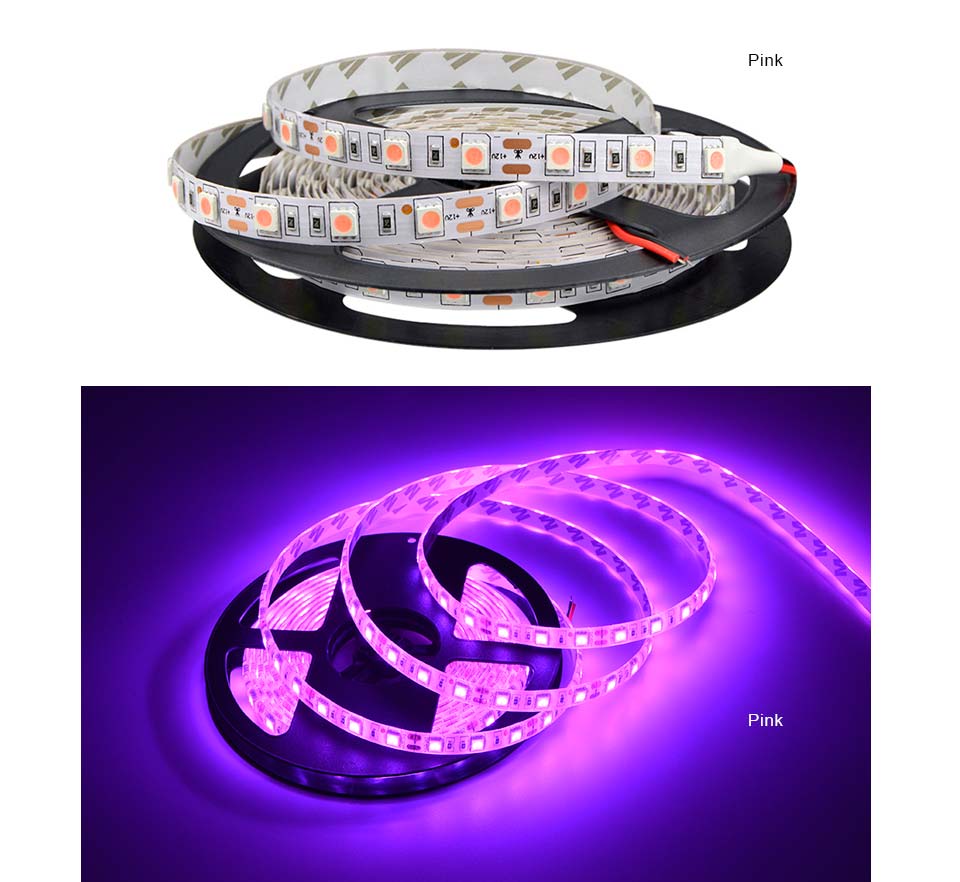 IP20 IP65 Waterproof DC 12V 5050 SMD LED Strip Light RGB LED Light ribbon tape lamp Home string indoor outdoor lighting