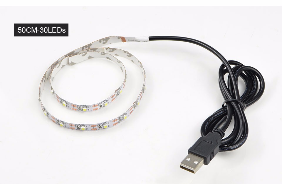 DC 5V IP20 IP65 RGB with 24Keys controller White warm white USB LED Strip light 60LEDs m 50cm 1m 2m for TV Background