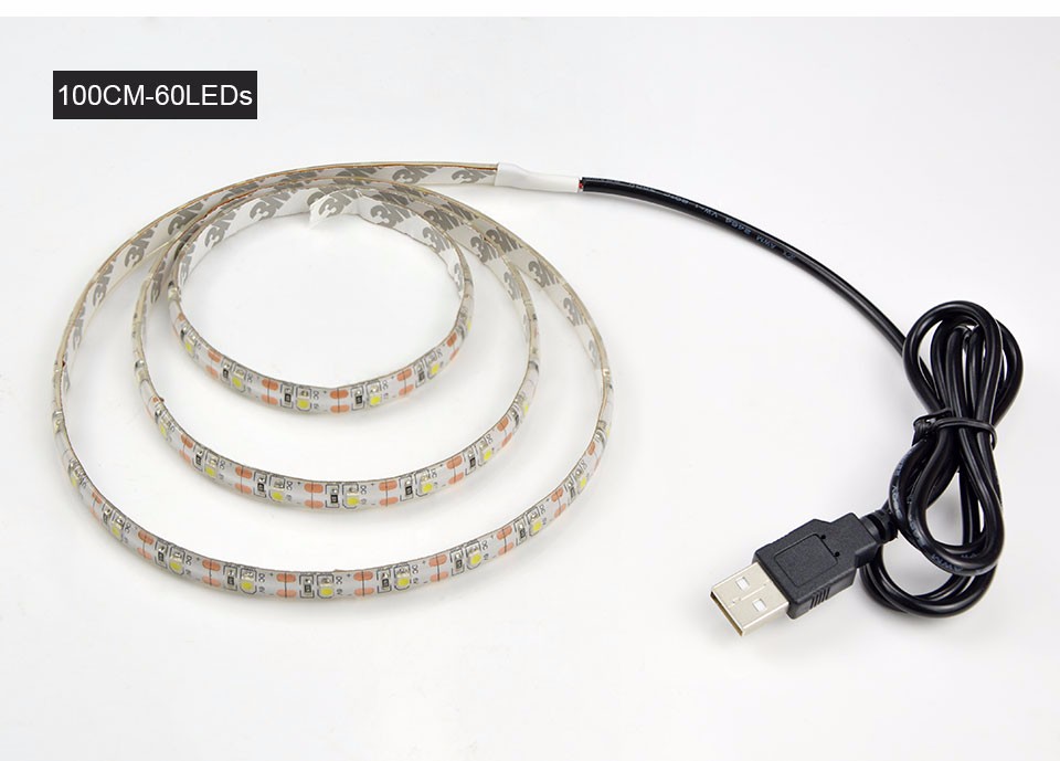 DC 5V IP20 IP65 RGB with 24Keys controller White warm white USB LED Strip light 60LEDs m 50cm 1m 2m for TV Background