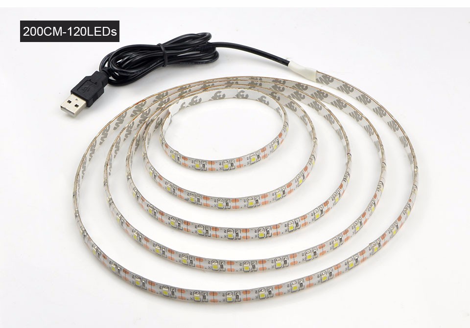 DC 5V USB LED Strip light 24Keys RGB remote control White warm white USB chager tape lamp 1m 2m TV Background home lighting