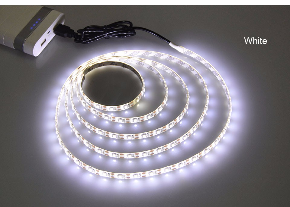 DC 5V USB LED Strip light 24Keys RGB remote control White warm white USB chager tape lamp 1m 2m TV Background home lighting