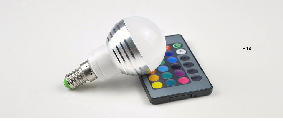 3W 10W RGB LED bulb E27 E14 GU10 85 265V 110V 220V LED lamp light spotlight with 24key remote control