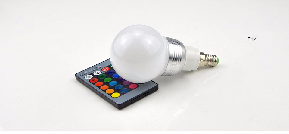 Dimmable E27 E14 GU10 85 265V 110V 220V 3W 10W RGB LED bulb LED lamp night light spotlight remote controller For Holiday light