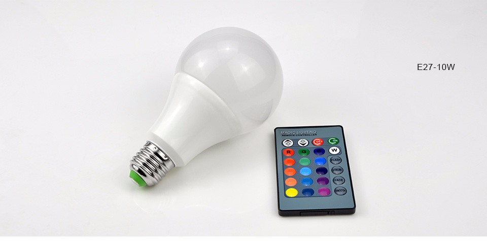 RGB LED bulb 85 265V 110V 220V 3W 10W E27 E14 GU10 Dimmable LED lamp night light spotlight For Holiday home Atmosphere lamp