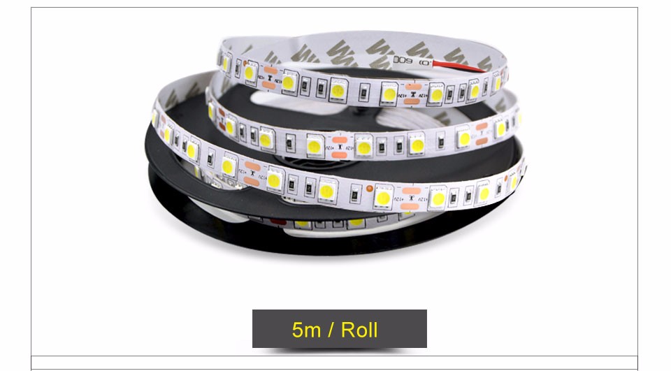 IP20 IP65 LED Strip light 5050 SMD fiexible lamp 5m 300Led DC12V Waterproof RGB Bar Light Bombillas Led Tape Indoor Home Decor