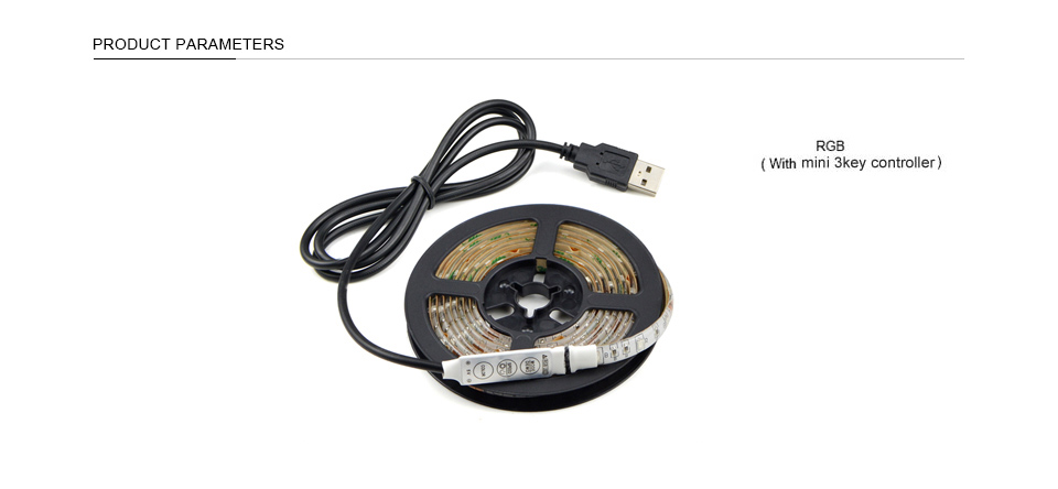 2835 SMD RGB USB charger LED Strip light DC 5V USB Cable LED Light lamp Flexible Tape 1M 2M 3M 4M 5M RF IR RGB Remote control