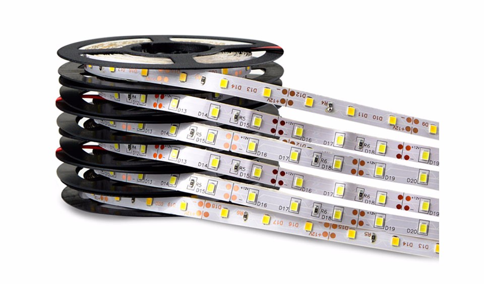 5M 2835 Flexible LED Light RGB LED Strip light 3528 SMD Not Waterproof 60Led M DC 12V Led String lighting Bar Neon Led Lamp