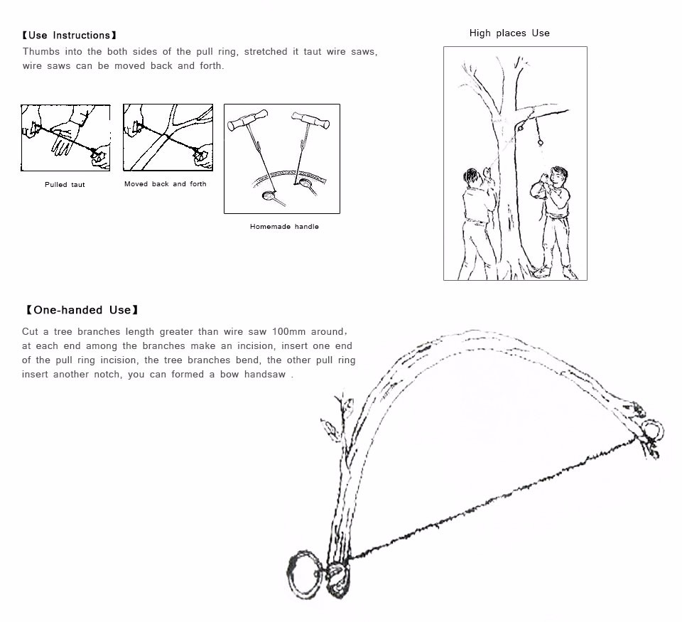 2pcs Portable Practical Emergency Survival Gear Steel Wire Saw Outdoor Tools Hacksaw Steel Chain Ring For Outdoor Camping Kits