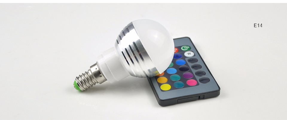 110V 220V 85 265V E27 E14 RGB LED bulb 16 Color Magic LED Night Light Lamp Dimmable Stage Light 24key Remote Control holiday