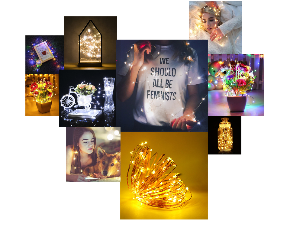 5M 10M LED holiday light Outdoor Fairy DC 5V USB charger LED string light Copper Wire LED Strip Wedding Christmas decor lamp