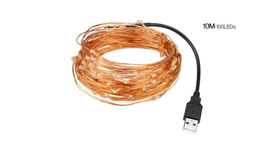 2m 5m 10m USB LED strip light Battery Powered RGB Copper Wire Holiday String lighting Fairy Christmas Trees Party home lighting