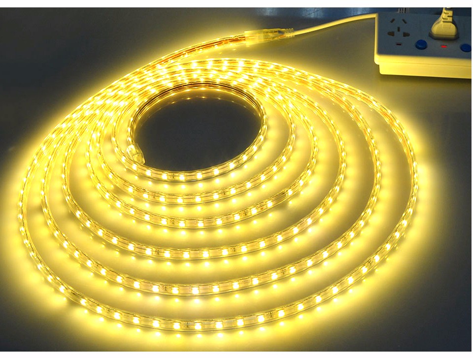 AC220V led tape flexible SMD 5050 60led M White Warm white led strip light EU power plug Waterproof bar lights