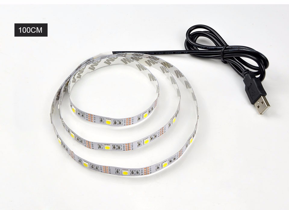 Non waterproof Tape USB RGB Power Supply LED Strip 3528 5050 SMD 50 100 200 cm DC 5V For TV Background Lighting Book Light