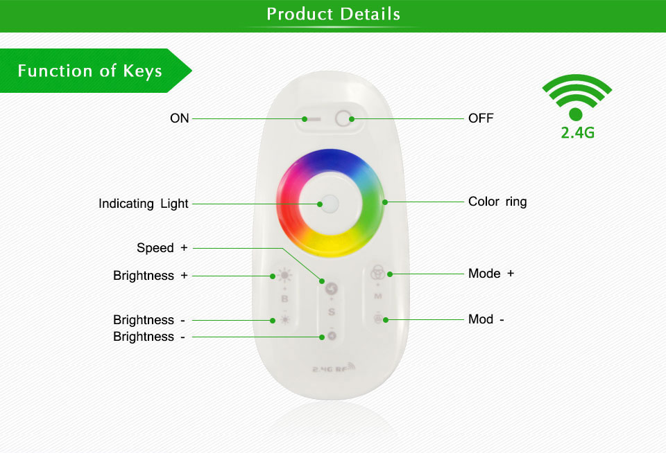 SMD 5050 3528 2835 RGB LED strip Light tape accessories DC 12V 24key 44 key RGB IR RF Remote Control Bluetooth controller