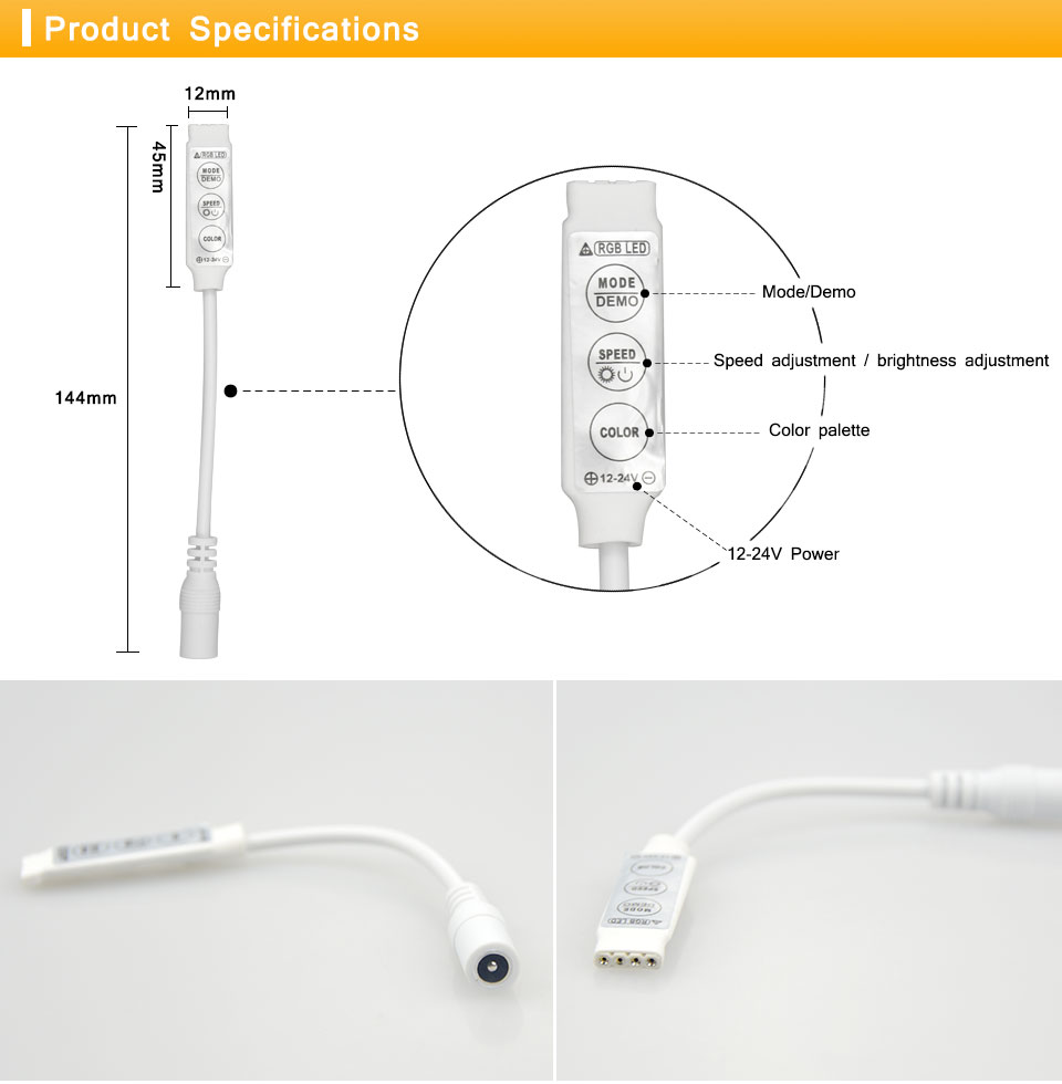 SMD 5050 3528 2835 RGB LED strip Light tape accessories DC 12V 24key 44 key RGB IR RF Remote Control Bluetooth controller