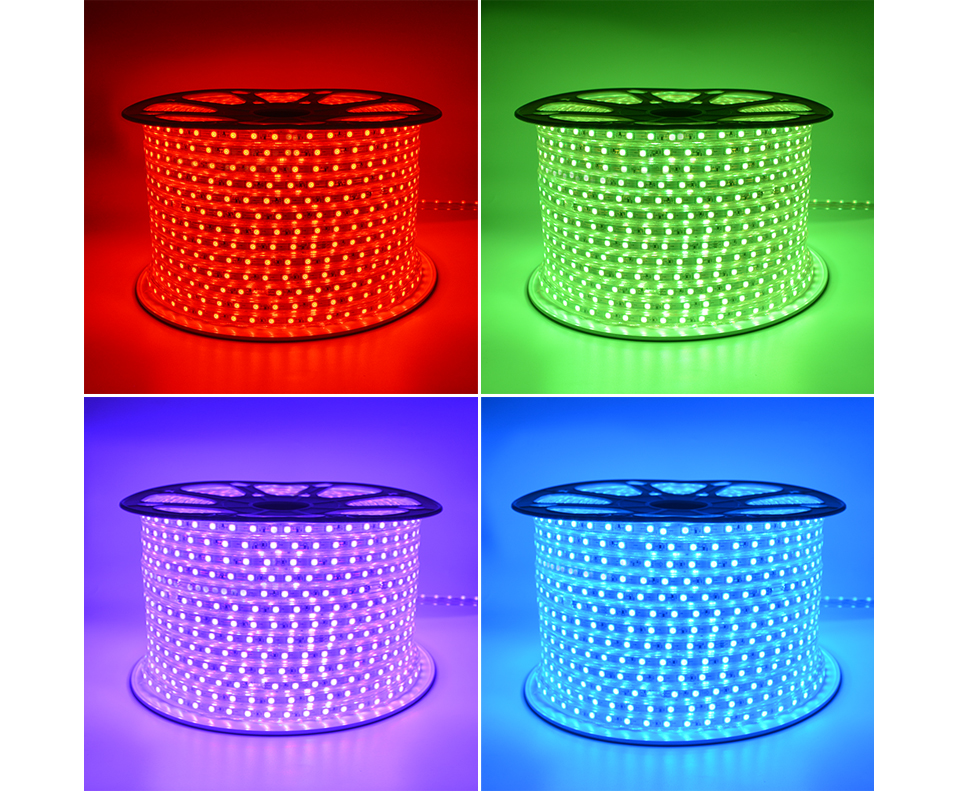 Dimmable 220V 5050SMD Warm white RGB LED strip light with EU plug LED lamp 60leds m 5M 10M 15M Outdoor Home Decor String light