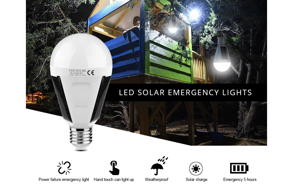 LED sensor bulb E27 7W 12W 220V 110V LED Smart Charge Emergency lamp Portable Outdoor Solar light Rechargeable Camp Tent light