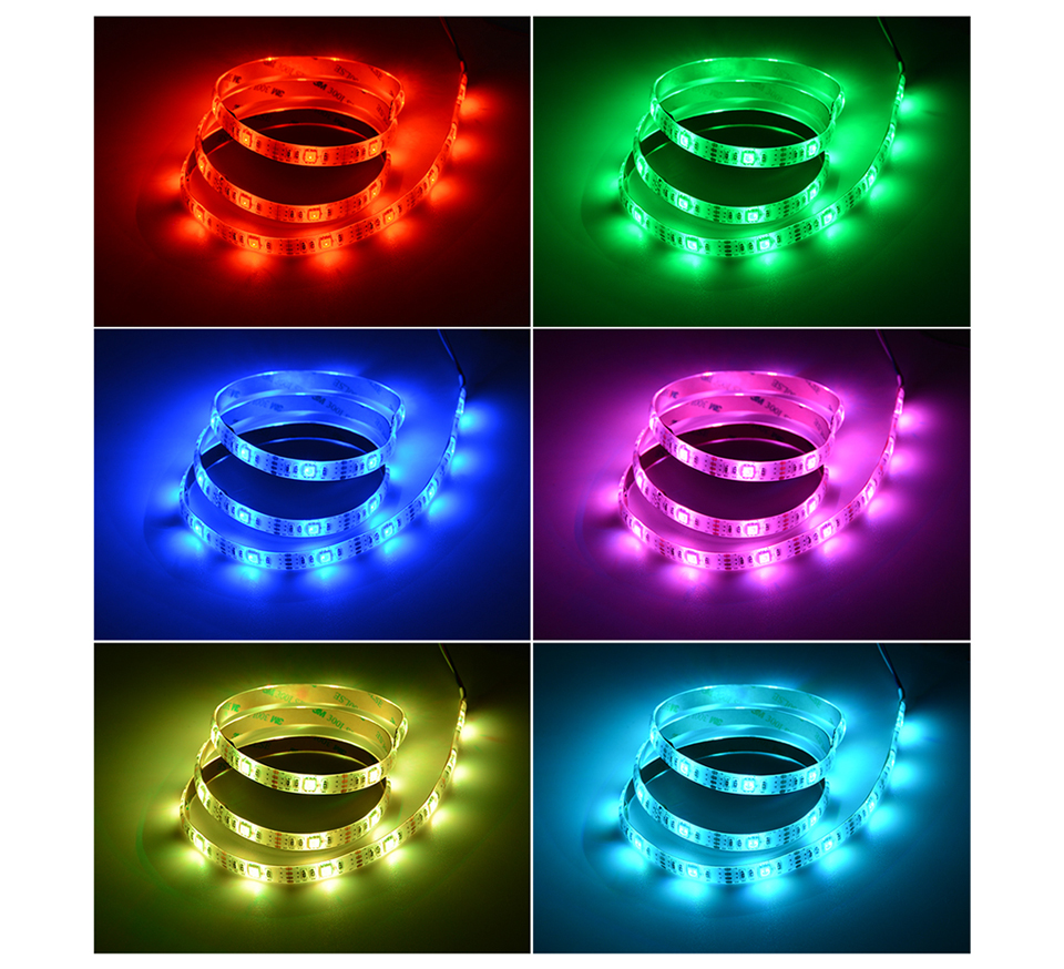 DC 5V USB RGB Led strip light 5050 SMD TV LCD Screen Desktop Monitors PC Decor lamp Lighting RF remote control 1m 3m 5m