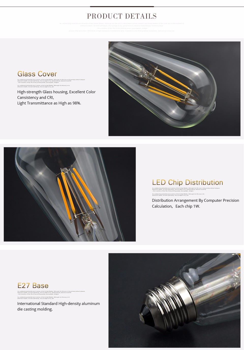 Retro Vintage LED Edison Bulb 220V 4W E27 LED Bulb LED Filament Light Vintage Glass LED Lamp Retro Candle Light home Decor lamp