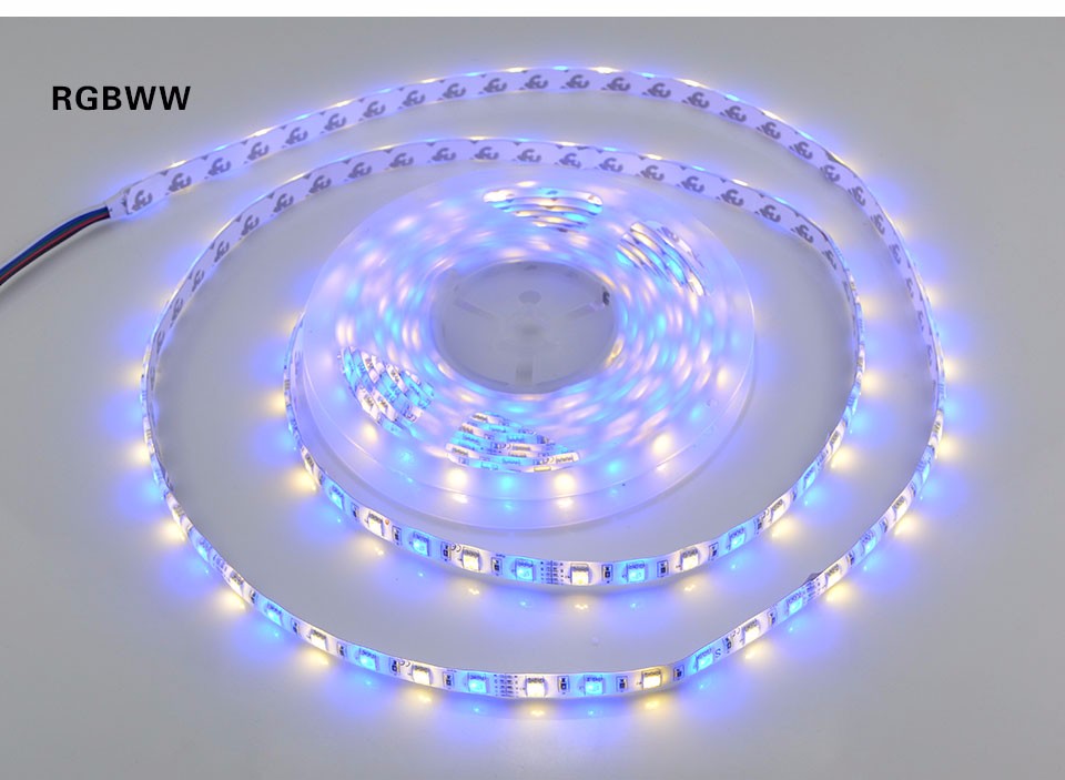 5M RGBW RGBWW 5050 LED strip Light IP20 IP65 DC12V SMD 60Leds M LED Flexible Bar Light strip RGB White Warm White light