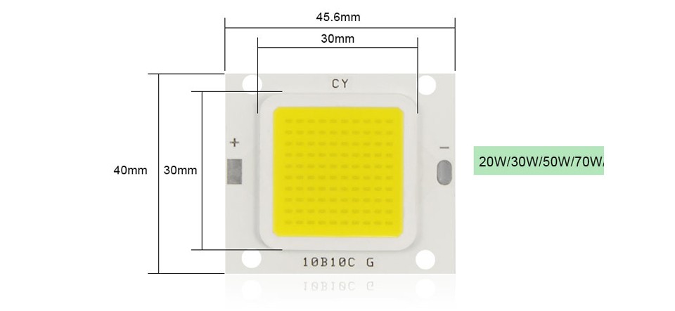 1Pcs 30 32V COB High Power 20W 30W 50W 70W 100W LED Integrated Flip Chip lamp For outdoor Flood light Spotlight Bulb