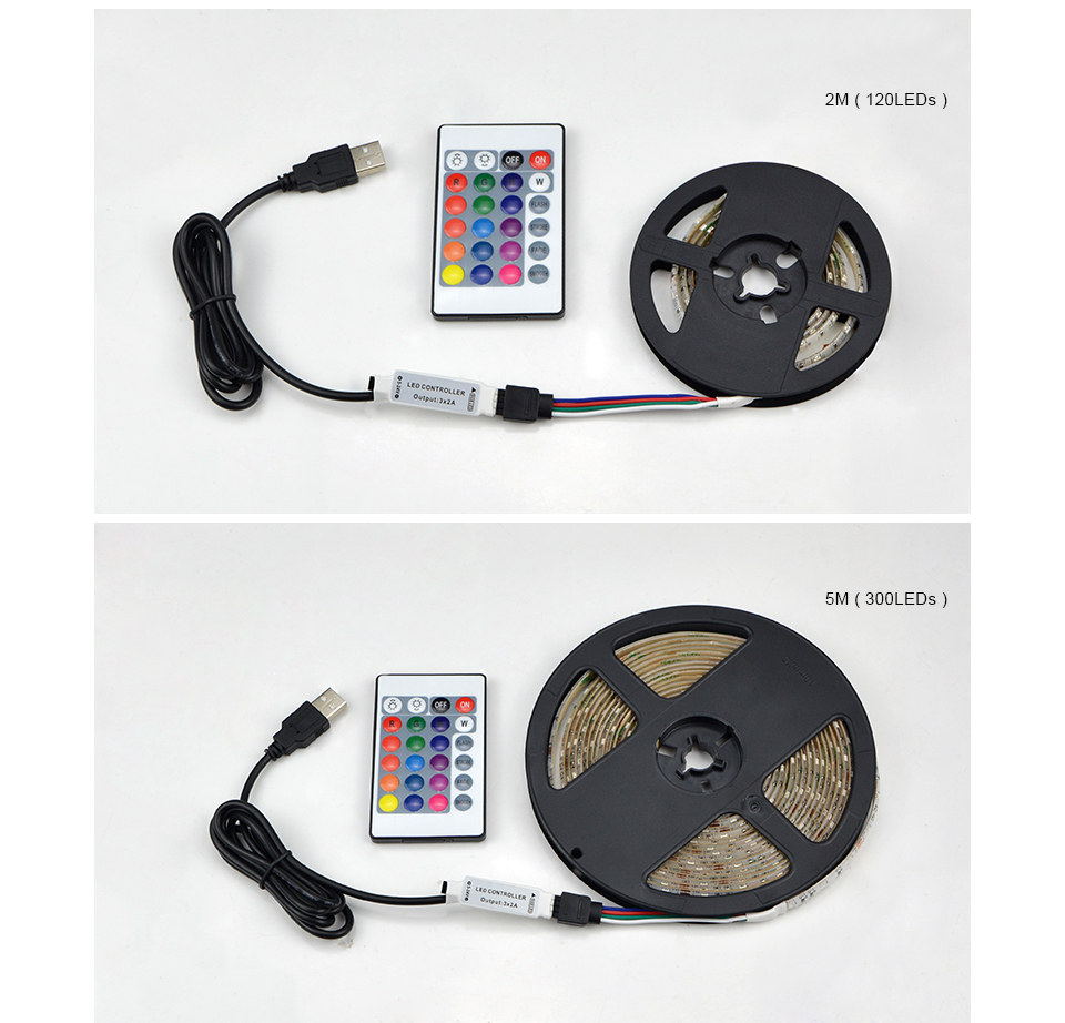 IP20 DC 5V USB LED Night light 3528 5050 SMD 1m 5m 5V USB cable power supply RGB LED controller USB LED strip light night lamp