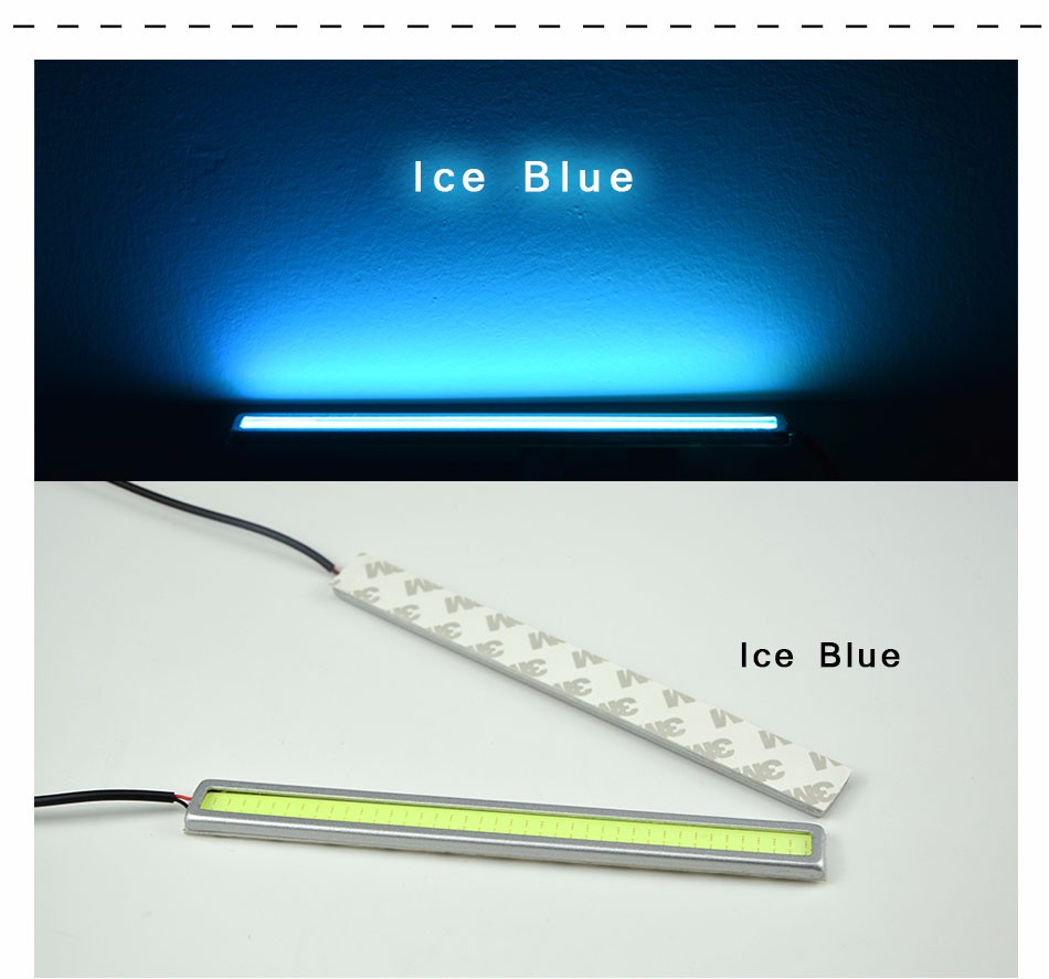 Waterproof Ultra Bright COB 17cm DC12V LED DRL Daytime Running Light Aluminum Silver Shell Auto Car Bar Bulb Fog Lamp