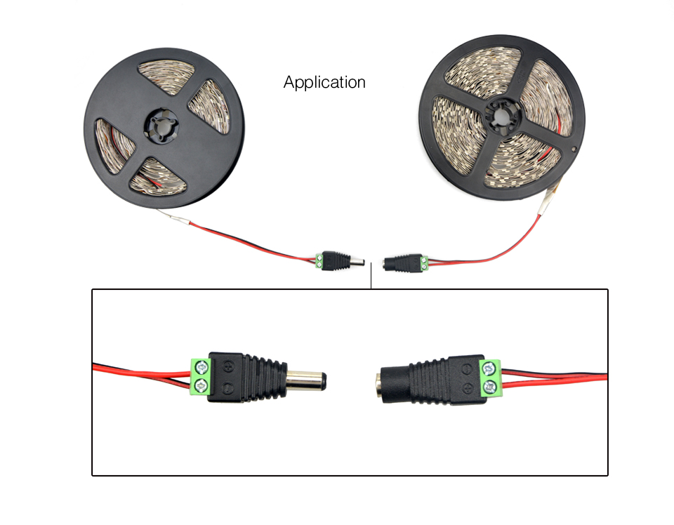 5Pcs Free Welding LED Strip accessories DC Male Female Power Adapter accessories For 3528 5050 5630 SMD LED Strip Light