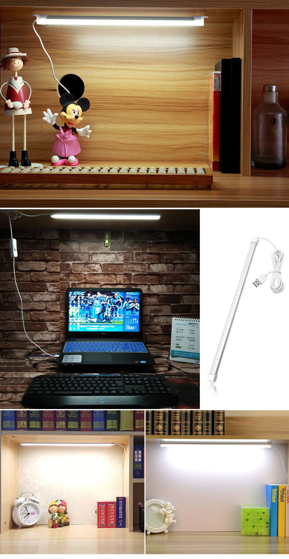 2835 SMD DC 5V Portable USB LED lamp Bulb 30LEDs Tube Rigid LED Strip Hard Bar lights For Night Book Desk Reading lighting