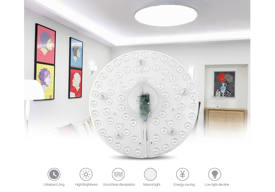 3 Color Changeable 220V 24W 32W LED Ceiling light Source Module LED lamp bulb Plate Replace Downlight 40W 50W ceiling lamp Tube
