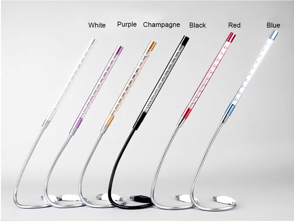 Mini LED lamp USB Led book light Reading light Colorful night light Ultra Bright Flexible bulbs for Notebook Laptop PC Computer