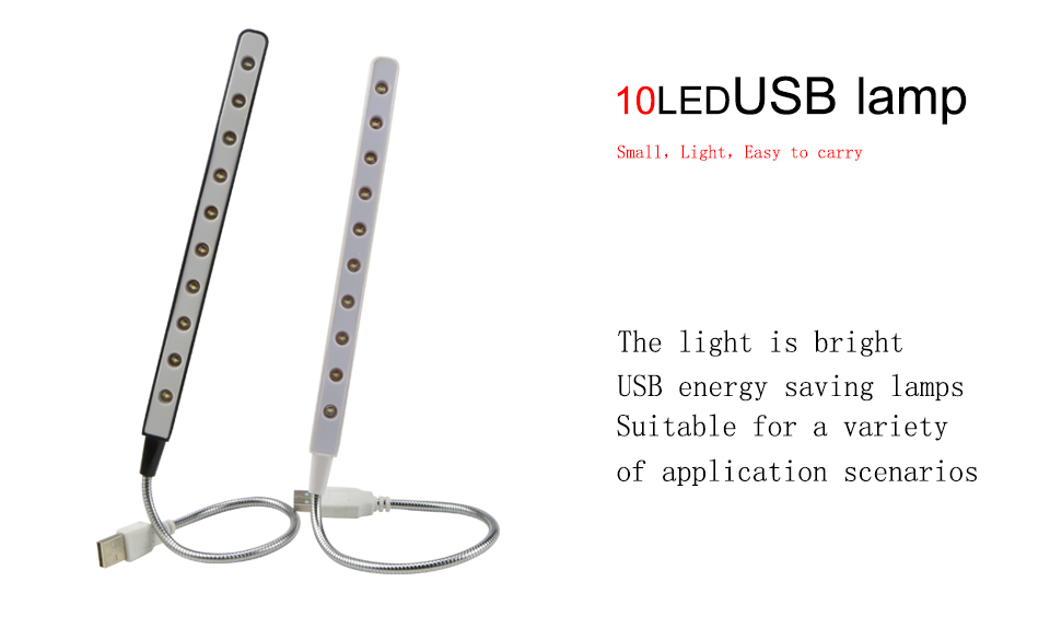 Mini LED lamp USB Led book light Reading light Colorful night light Ultra Bright Flexible bulbs for Notebook Laptop PC Computer