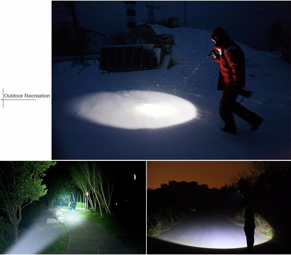 For Outdoor Emergency Night lighting Portable 800LM CREE Q5 LED Flashlight Waterproof Aluminum 3 Model Zoomable Torch light