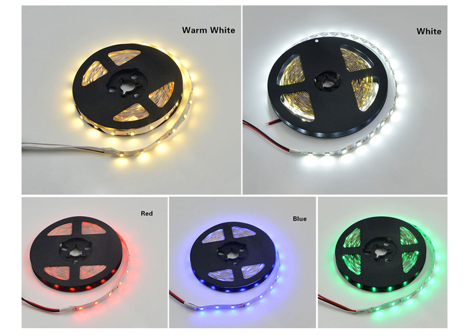 5M 2835 Flexible LED Light RGB LED Strip light 3528 SMD Not Waterproof 60Led M DC 12V Led String lighting Bar Neon Led Lamp