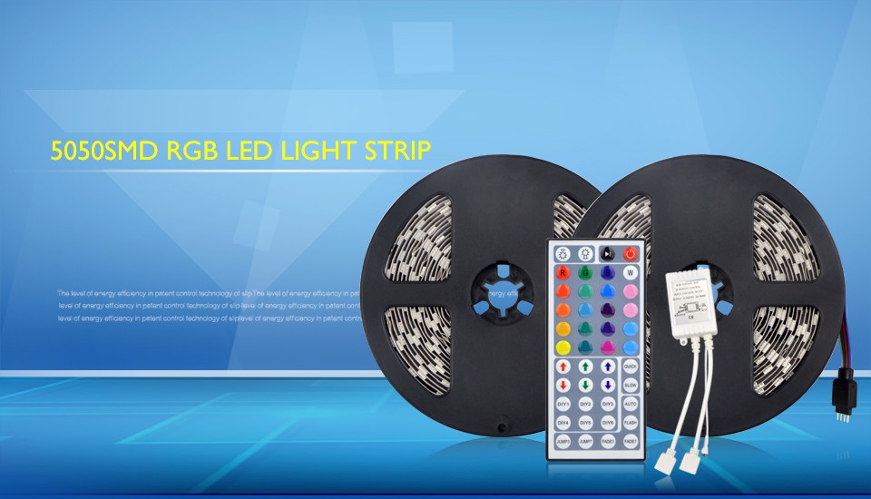 10M 2 x 5M SMD 5050 RGB LED Strip Decorative 300 LEDs light Tape Ribbon 44 Keys IR Remote Controller