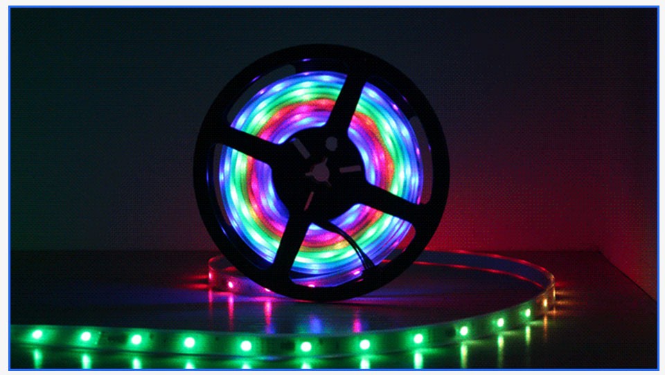 DC12V 5m RGB LED strip Light smart 1903 IC 5050 SMD RGB LED pixels tape addressable Digital IP67 Waterproof RF Remote Control