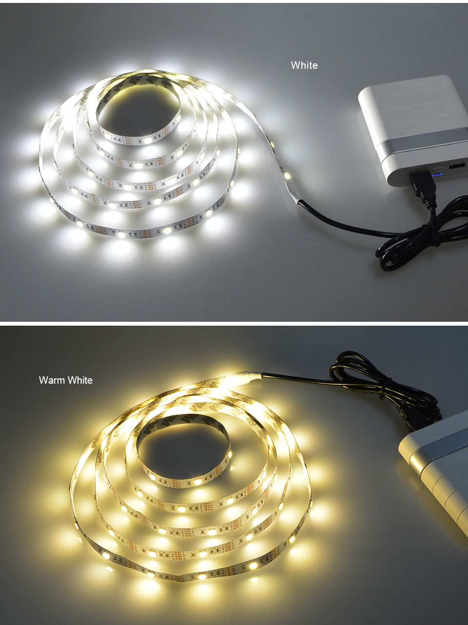 1m 2m 3m 4m 5m DC 5V USB cable charger led light USB LED strip light LED lamp 5050 SMD tape RGB remote control not waterproof