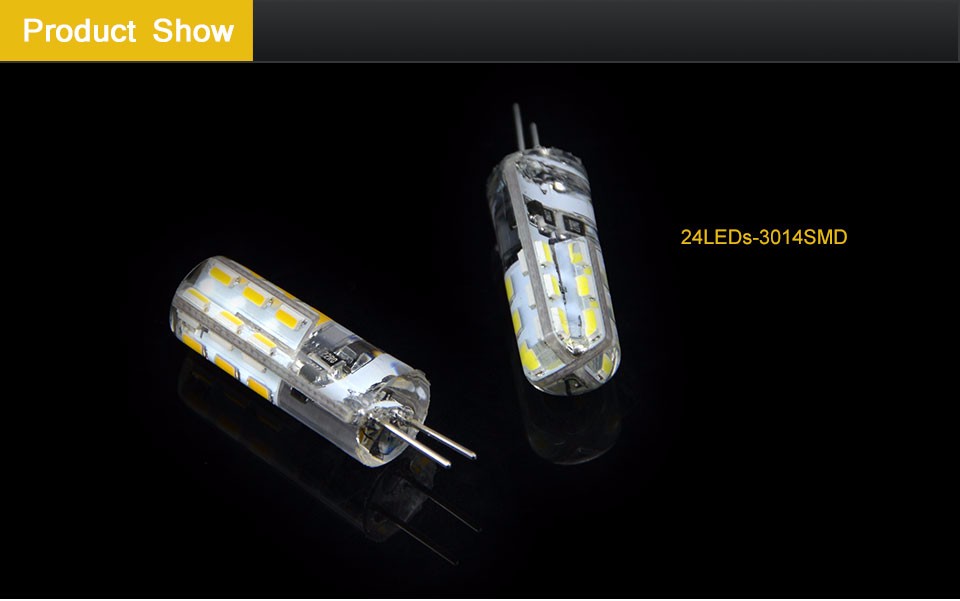10PCS SMD 3014 2835 G4 LED Crystal lamp DC12V Silicone Body Bulb Candle Chandelier 24 48LED spotlight Replace Halogen light