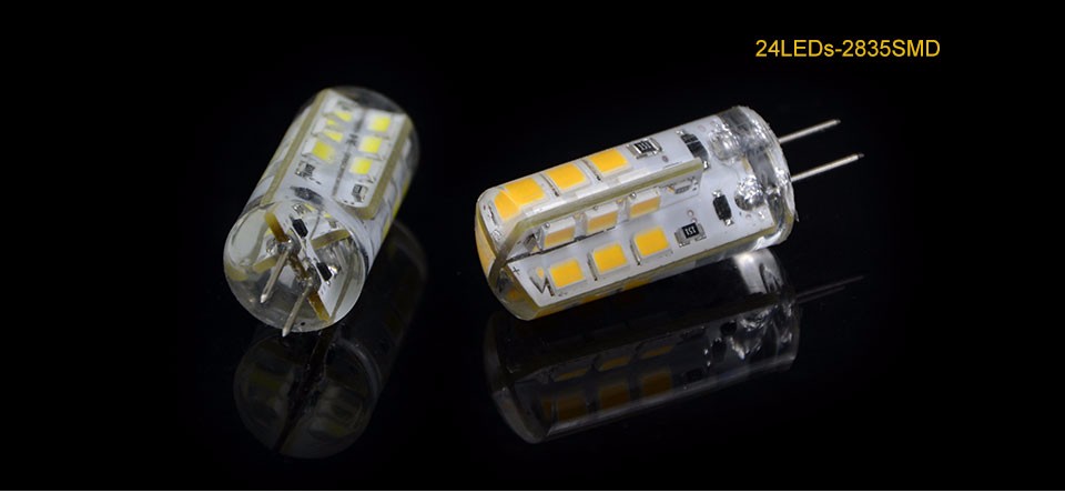 G4 3014 2835 SMD DC12V 24 48LEDs LED corn lamp Bulb Silicone Body Candle Chandelier Replace 20w 30W Halogen light