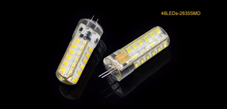 G4 3014 2835 SMD DC12V 24 48LEDs LED corn lamp Bulb Silicone Body Candle Chandelier Replace 20w 30W Halogen light